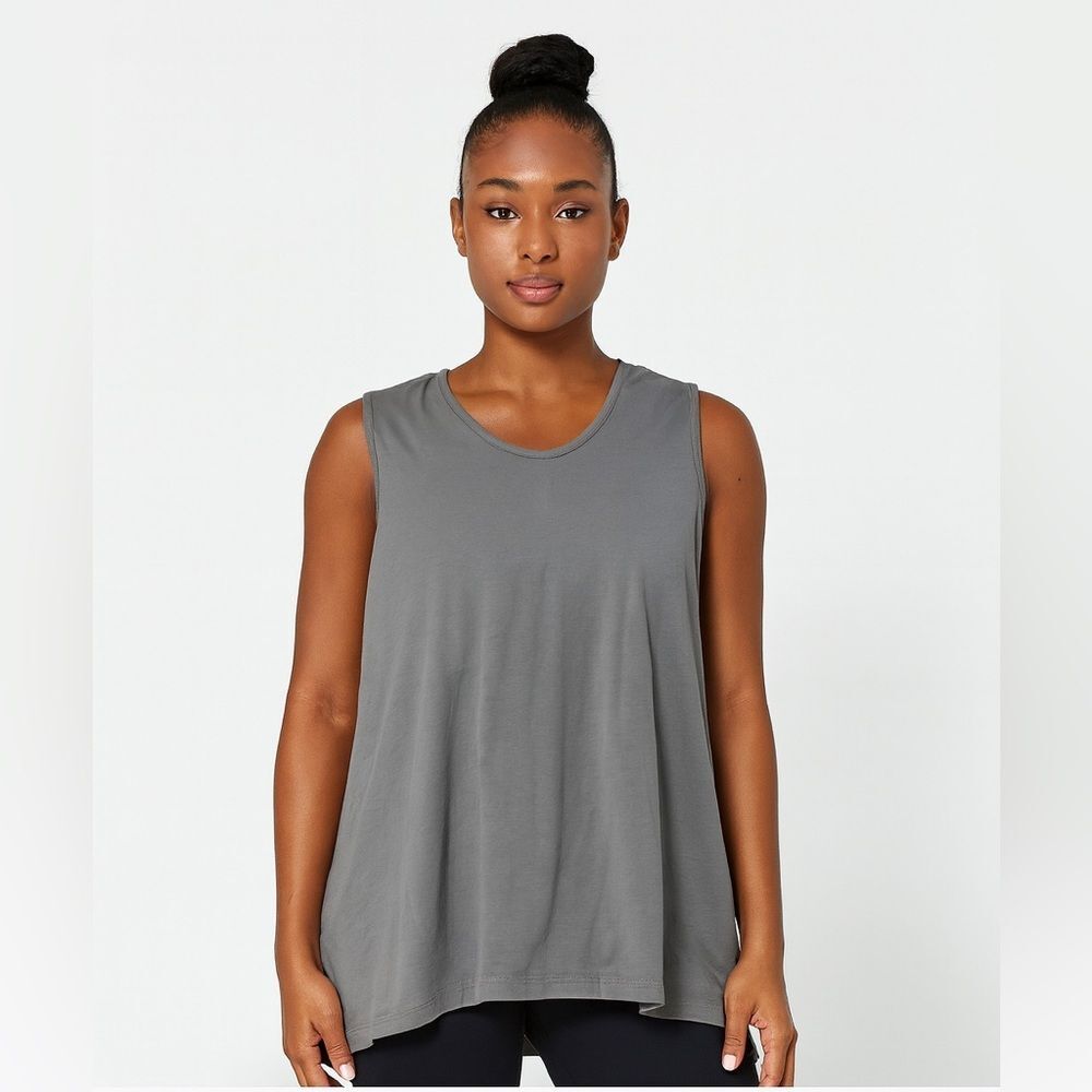 Bryn Walker Huxley Tank Grey Organic Bamboo Size XL Oversized Sleeveless